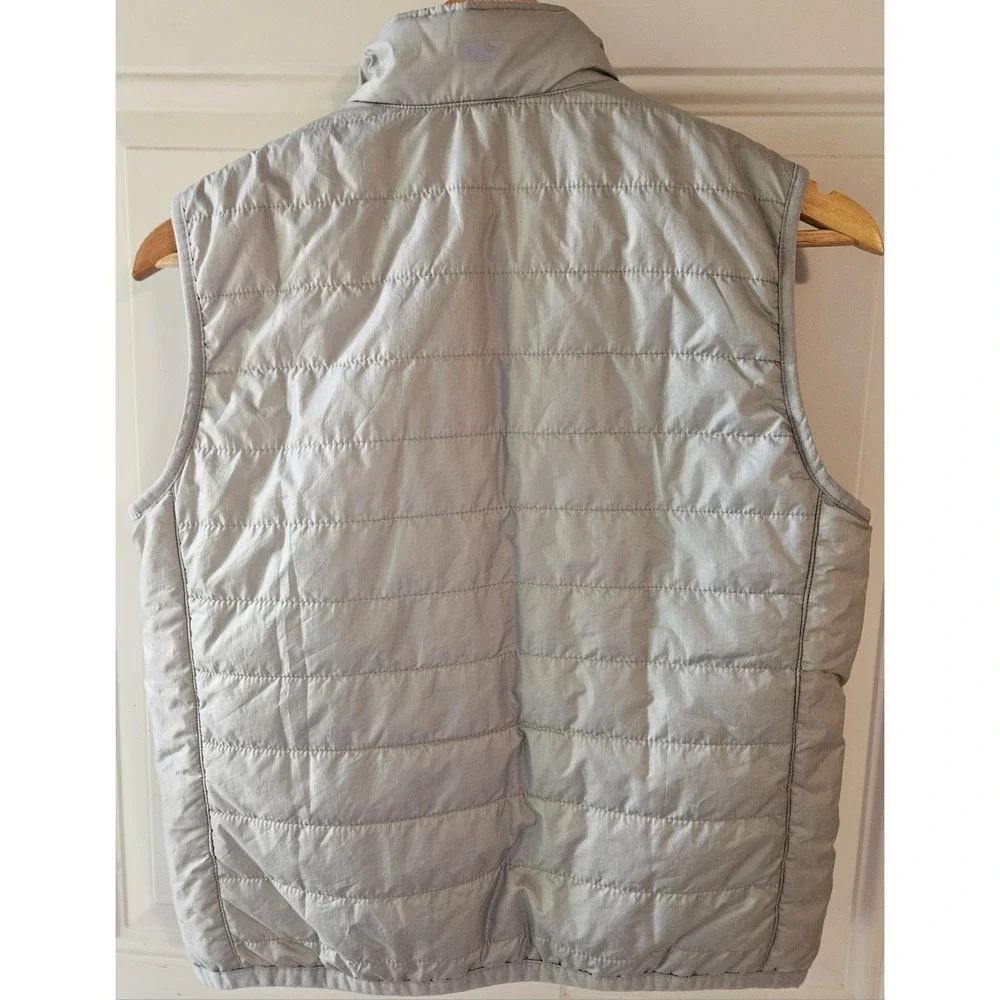 Vineyard Vines Kids Quilted Puffer Vest Gray Full Zip‎ Youth Medium 12-14